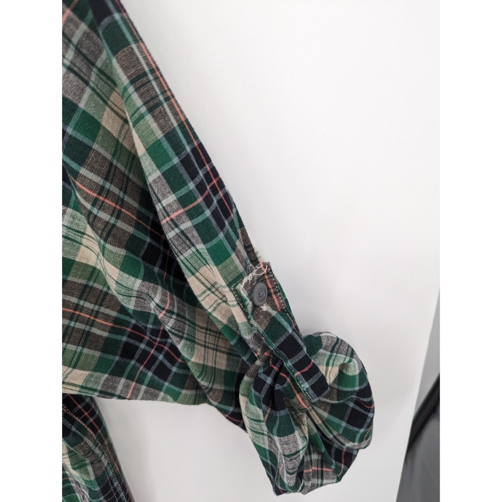 Croft & Barrow Mens XL Green Plaid Quick Dry Short Long Sleeve Button Up Shirt - Picture 5 of 10